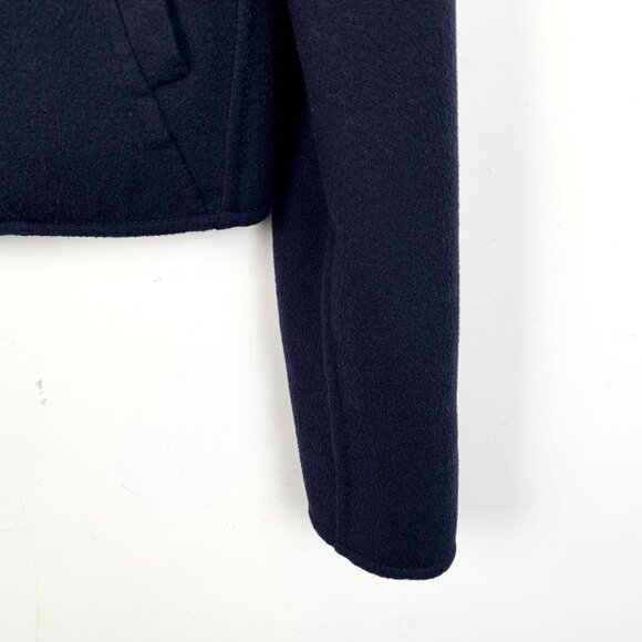 Louis Vuitton Womens Wool Lapel Zip-Up Jacket Dark Blue Size 36 XS Made In Italy - Picture 4 of 8